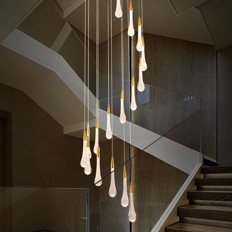Ultra-moderne Einfachheit Tränen hängen Deckenleuchte Kristall-Aufhängungs-Anhänger Licht für das Restaurant