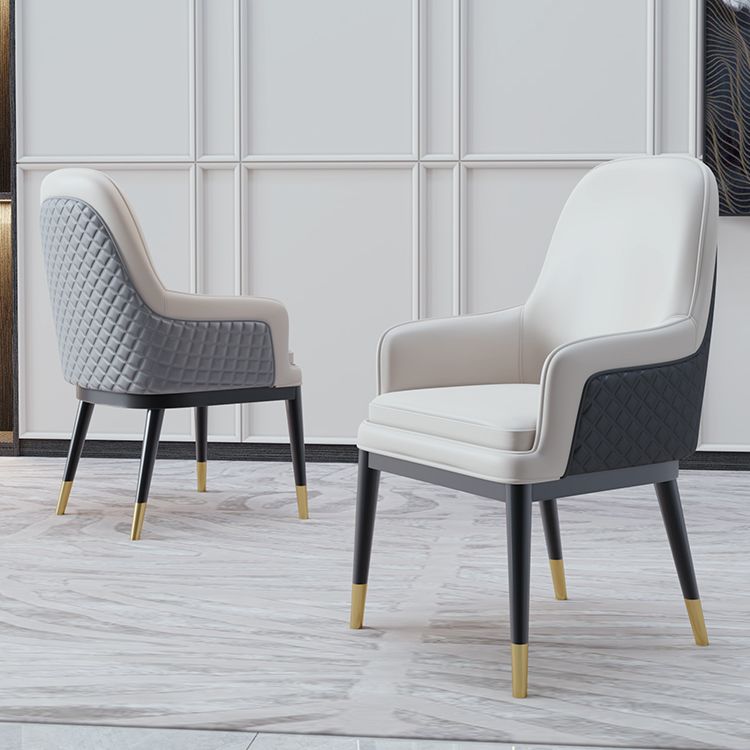Silla de comedor de metal de estilo nórdico, silla de comedor con brazo Parsons, sillas laterales