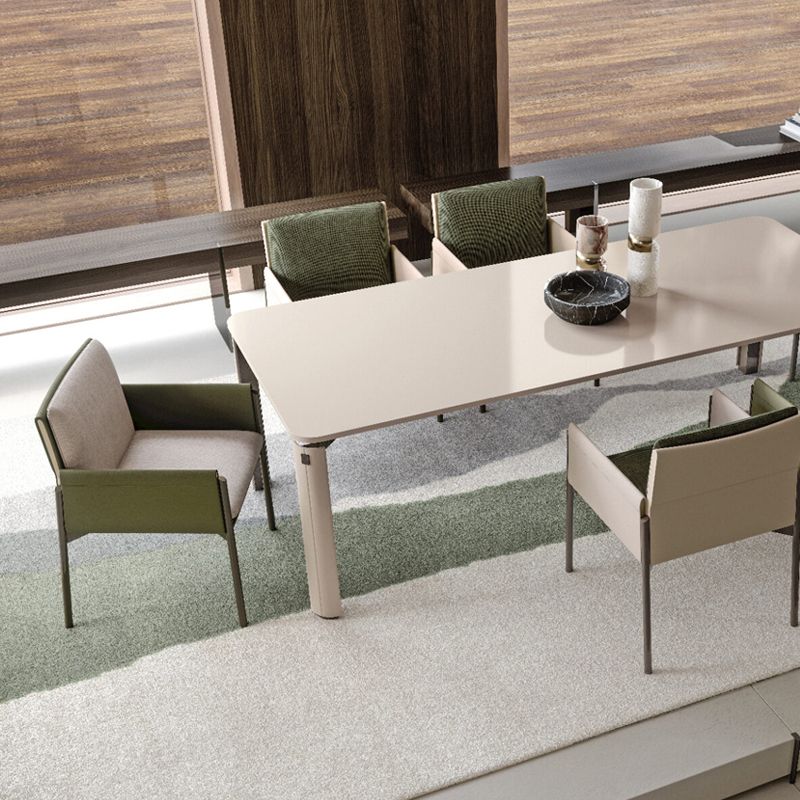 Modern Style Linen Dining Room Chair Arm Metal Side Chair for Home Use