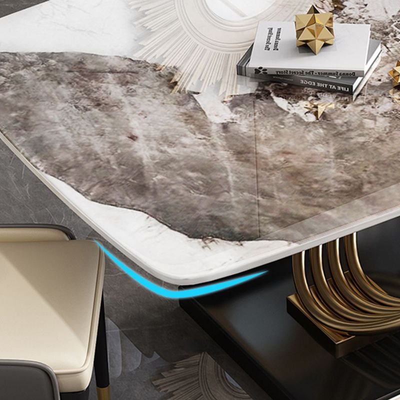 Nordic Glam Rectangle Sintered Stone Table Set 1/4/5/7 Pieces Dining Set
