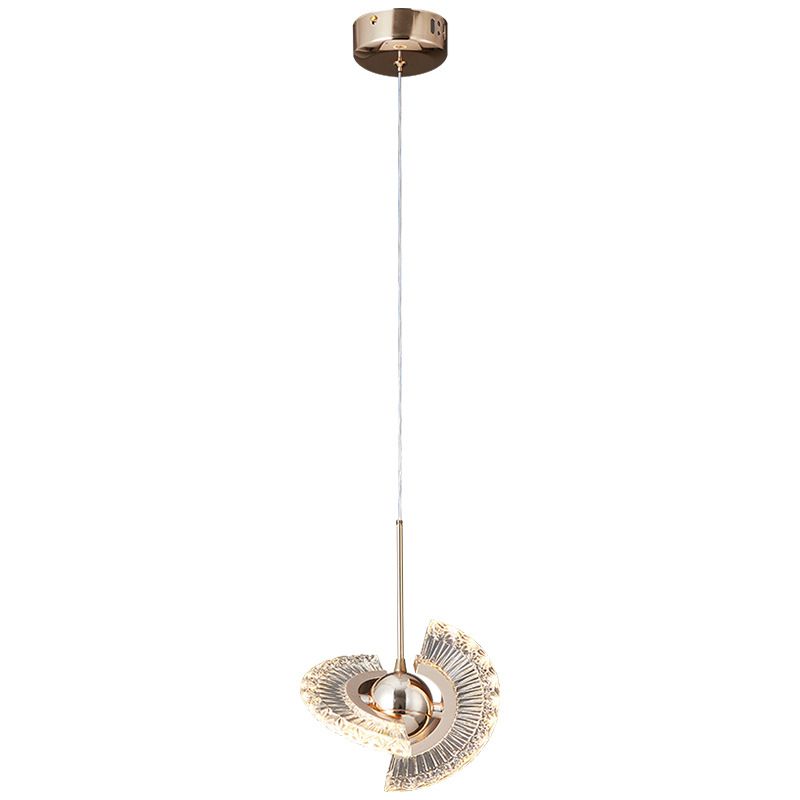 1-Light Acrylic Suspended Lighting Fixture Modern Pendant Light Kit for Dining Room