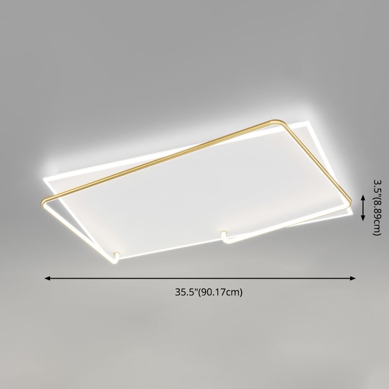 Rechteckige Minimalismus-LED-Unterputz-Deckenleuchte aus Aluminium für das Wohnzimmer