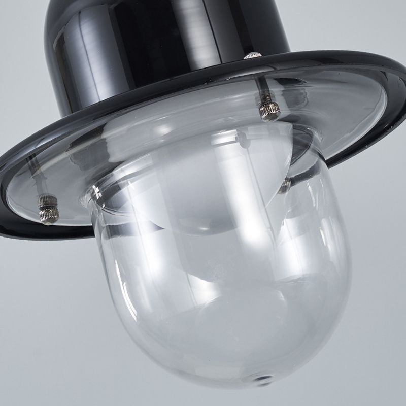 Éclairage de pendentif en verre transparent lampe à suspension à 1 lumière minimaliste pour chambre à coucher
