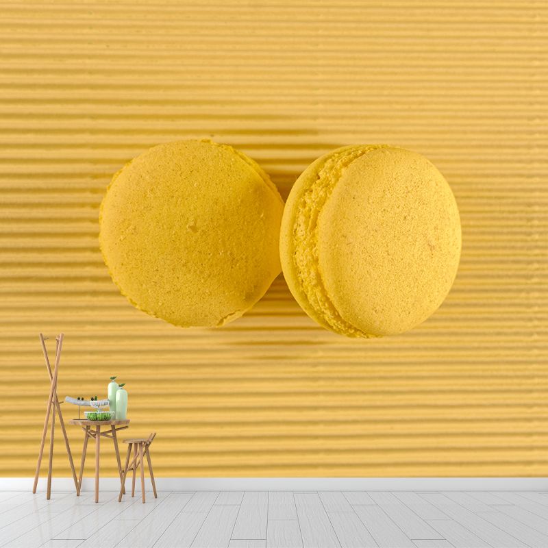 Tempting Macaron Snack Mural Wallpaper for Bakery Cake Shop, Commerce Decor