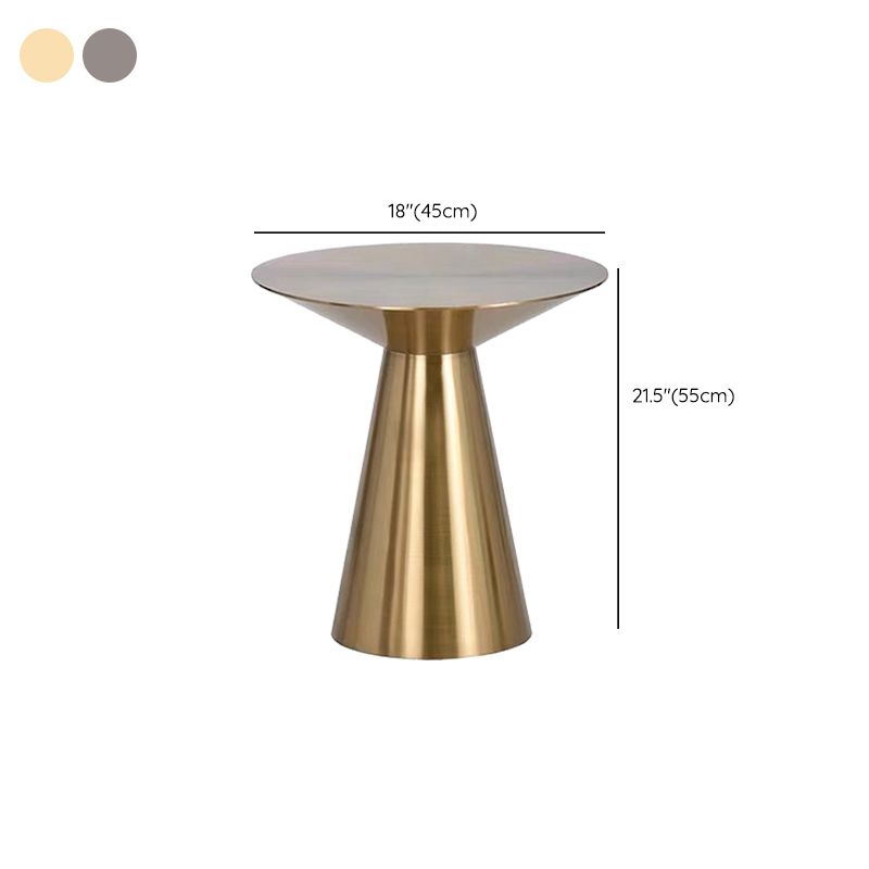 Mid-Century Side Table Metal Round Pedestal Living Room End Table