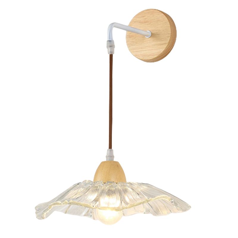 Japanese Style Wall Light Geometry Shape Wall Lamp with Glass Shade for Living Room