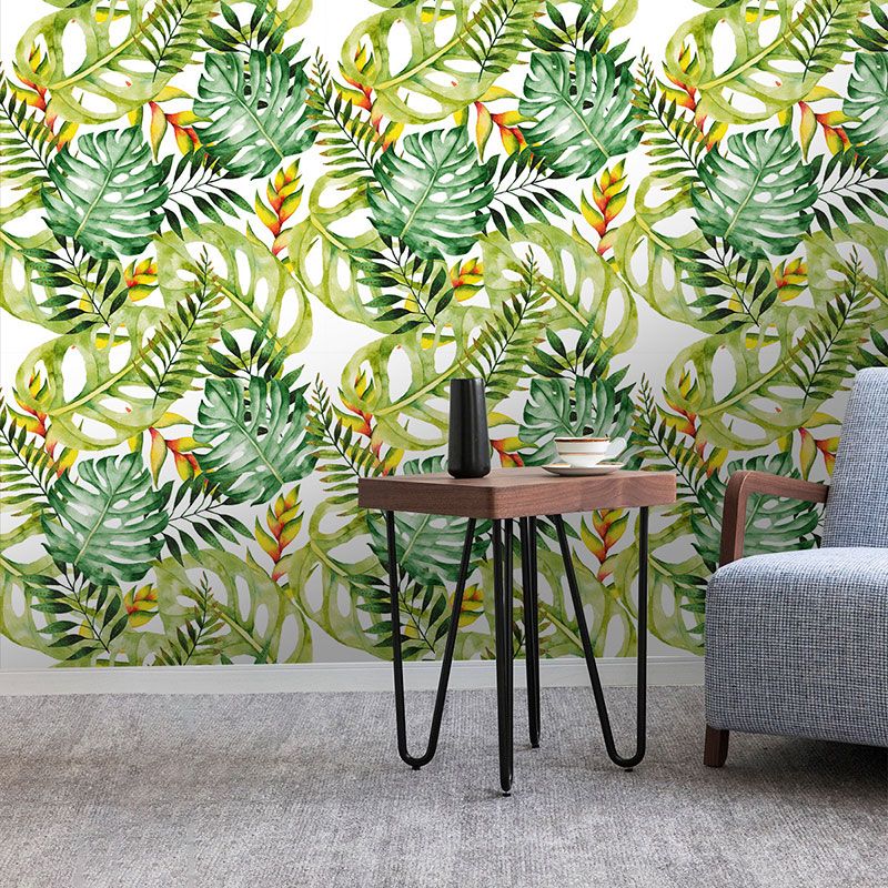 Modernism Palm Tree Wall Covering for Living Room, 29.1 sq ft. Wall Art in Green, Peel and Stick