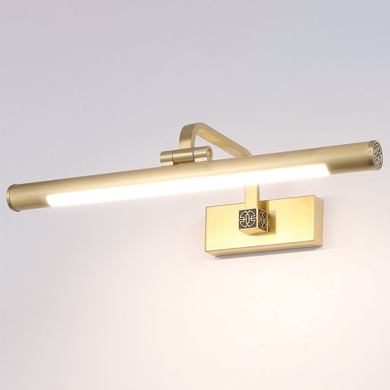 Linear Shade Metal Wall Sconce Modern 1 Light Mirror Wall Mount Light