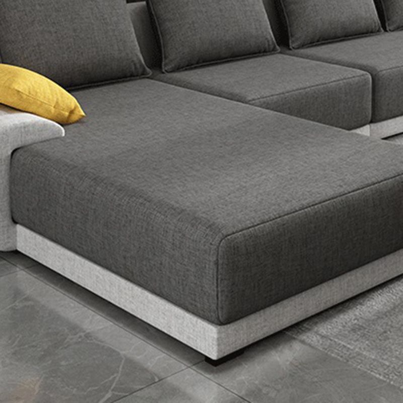 Pillowed Back Cushions Pillow Top Arm L-Shape Sectional with Slipcovered