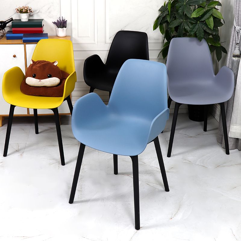 Plastic Dining Armchair Glam Style Dining Room Chair for Home