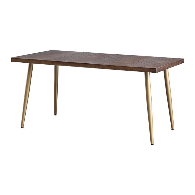 Rectangle Dining Side Table Traditional Luxury Solid Wood Dinner Table with 4 Legs