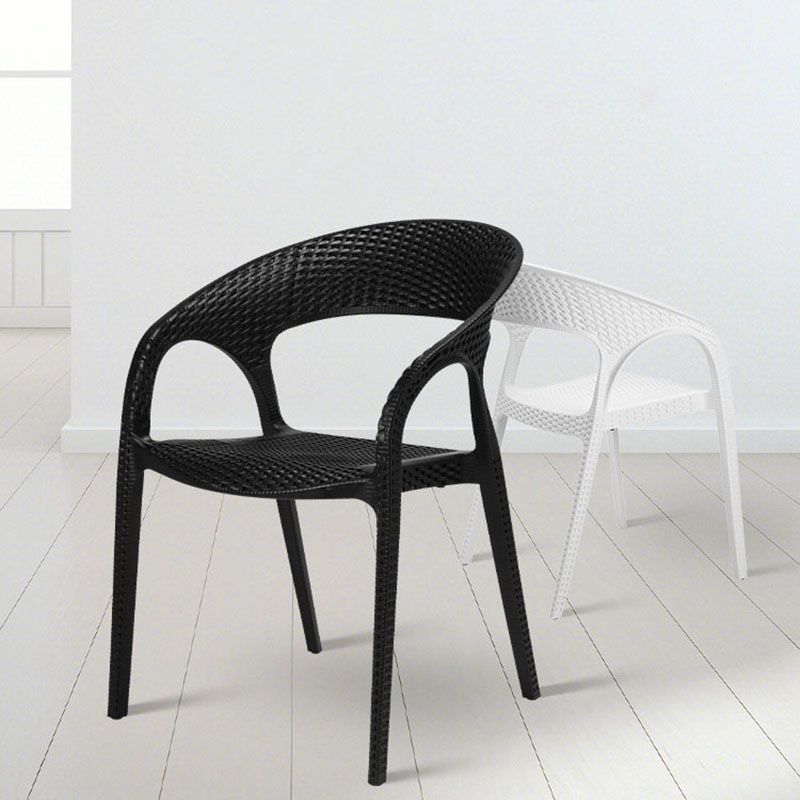 Contemporary Chair Dining Arm Chair with Plastic Legs for Kitchen