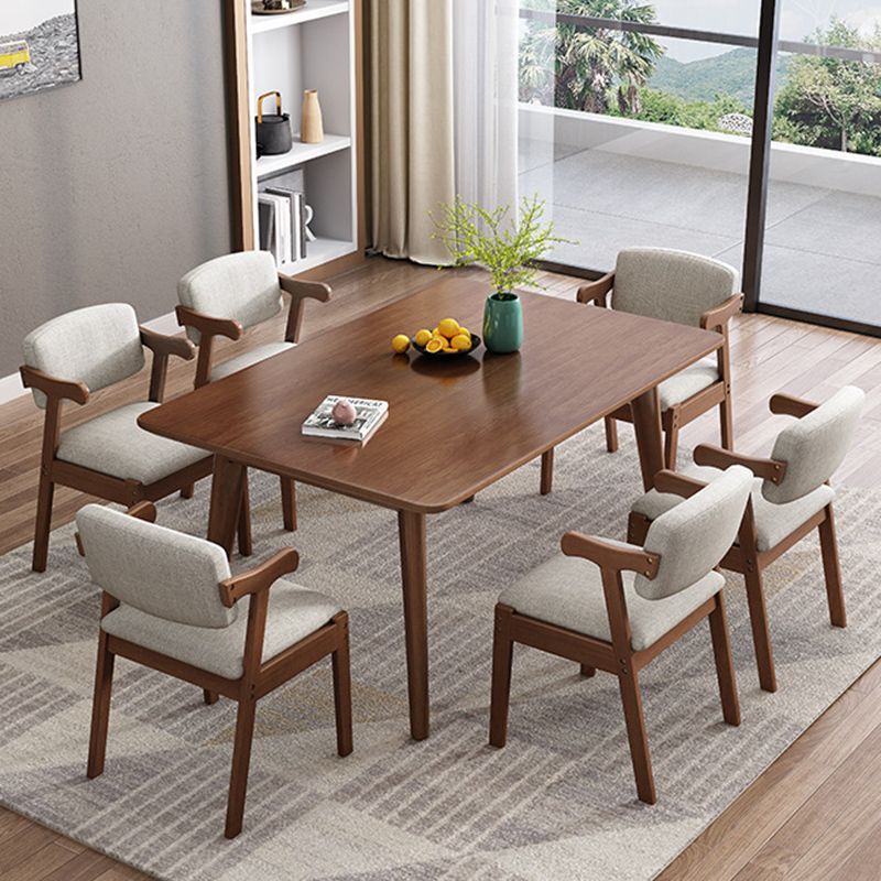Dining Room Dinner Kitchen Table Rubberwood Solid Wood Dining Table
