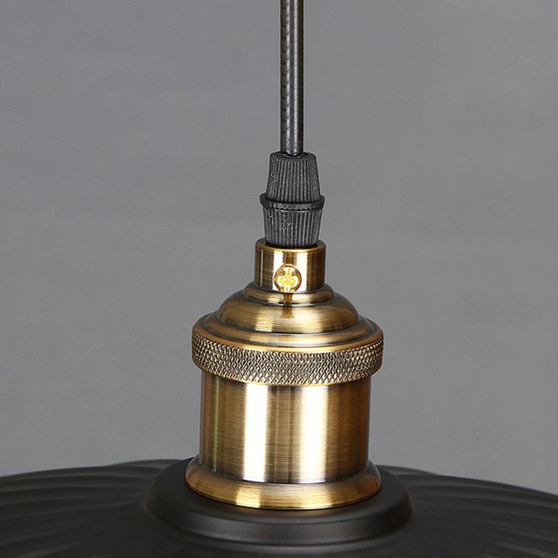 Zwart single hanger licht in industrieel retro -stijl smeedijzeren hangend licht voor coffeeshop