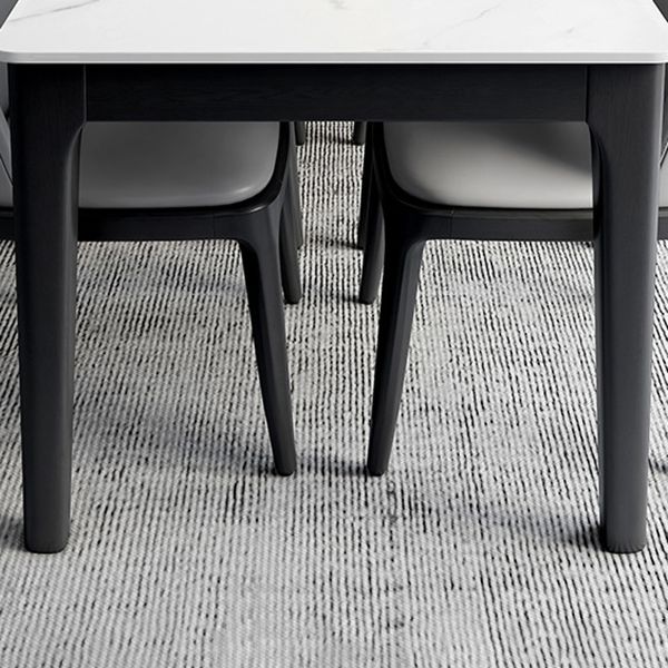 Solid Wood Base Dining Table Rectangle Modern Dining Table for Dinner Room
