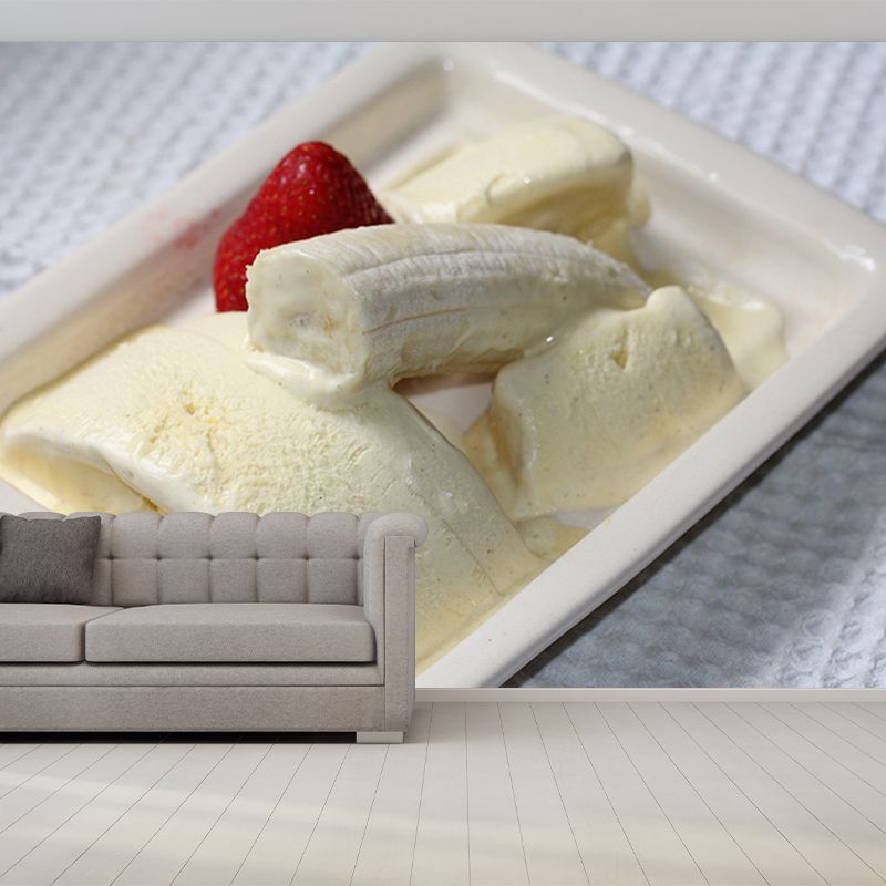 Environment Friendly Ice Cream Mural Decorative Wallpaper for Dessert Shop