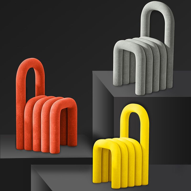 Contemporary Open Back Chair Velvet Dining Side Chair for Indoor