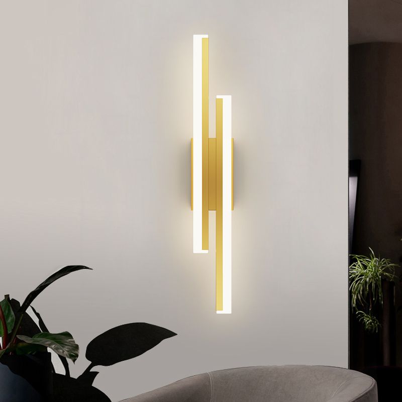 Nordic Style Iron Wall Light Strip Shape Wall Lamp with Acrylic Shade for Bedroom