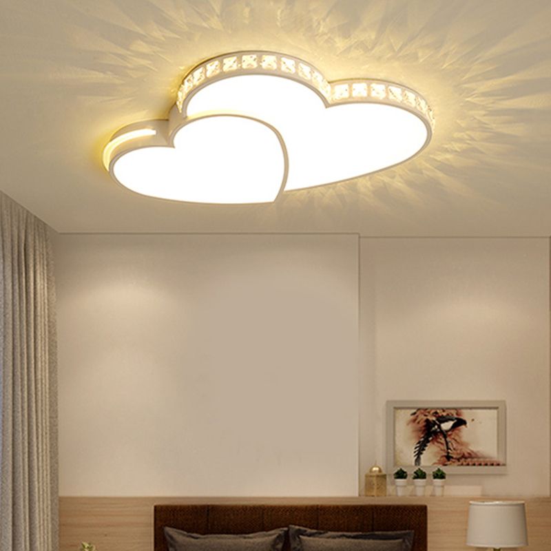 Heart Flush Light 1 Light Metal Modern Flush Mount Ceiling Light Fixtures for Bedroom