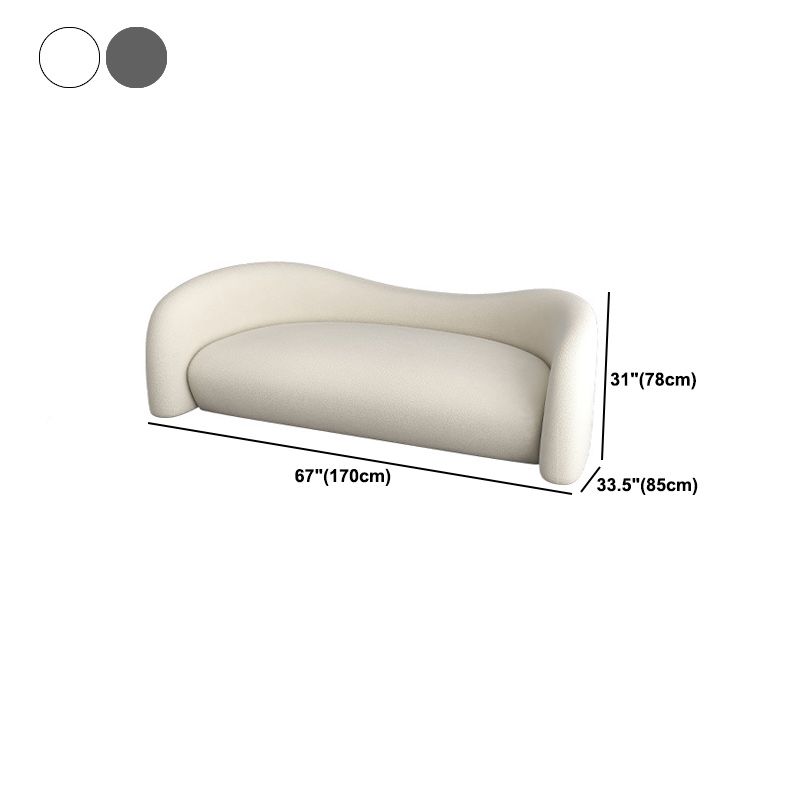 Modern Simple Curved Sofa 30.7" High Sloped Arm Living Room Seating