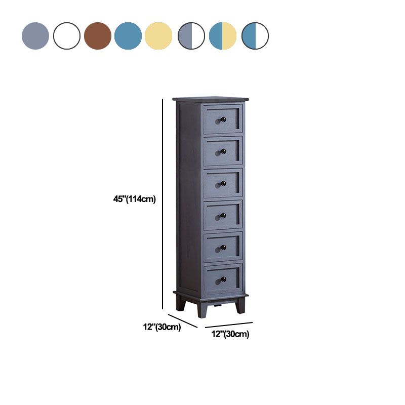 Retro Style Storage Chest Wooden Vertical Lingerie Chest for Bedroom