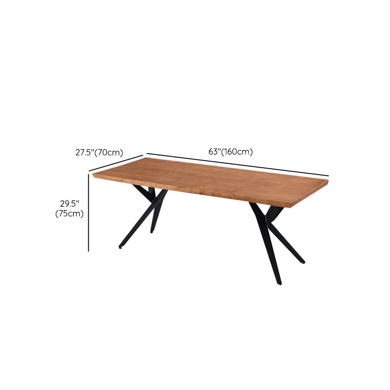 Industrial Rectangle Dining Table Wooden Table with Metal Legs for Home Use