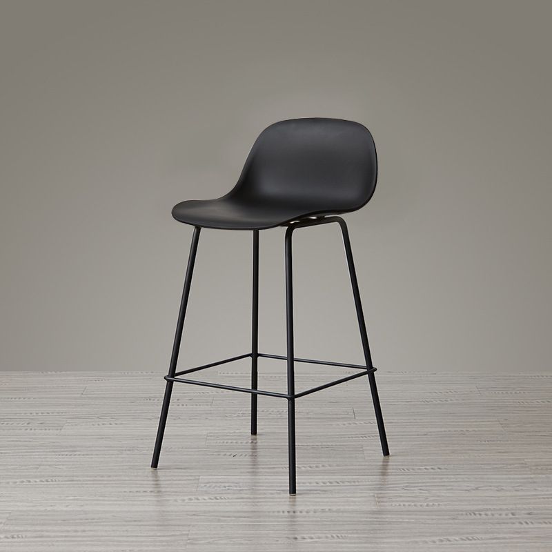 Scandinavian Reception Low Back Stool Matte Finish Plastic Barstool