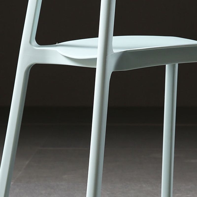 Plastic Armless Dining Chairs Scandinavian Open Back Dining Side Chair