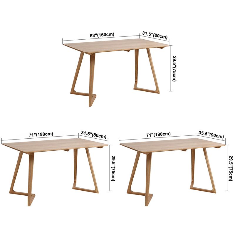 Tavolo da pranzo rettangolo contemporaneo tavolo in legno massiccio di quercia con doppio piedistallo