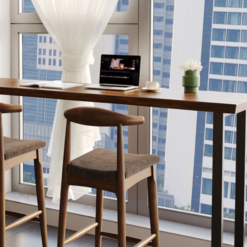 Rectangle Cocktail Bar Table Solid Wood Modern Bar Dining Table