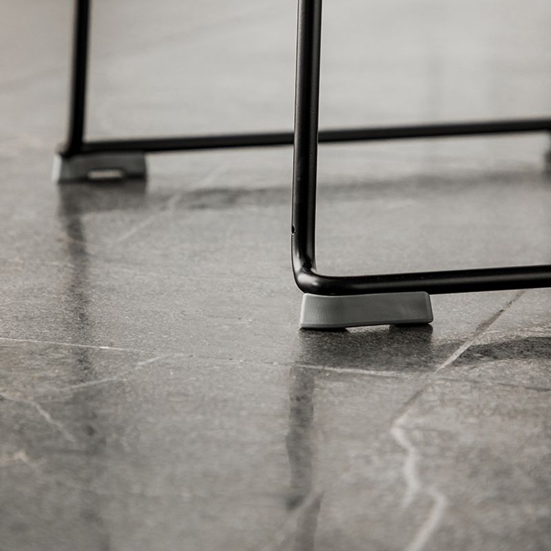 Contemporary Style Armless Chair Plastic Dining Chair with Metal Base