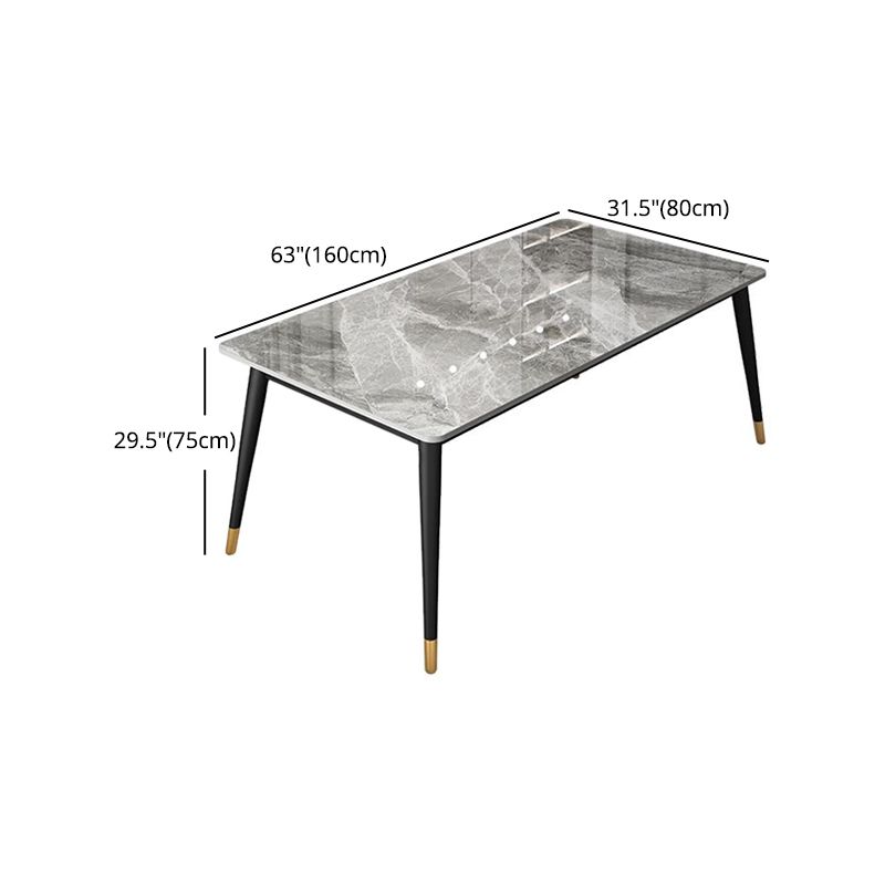 Nordic Style 1/4/5/7 Rectangle Dining Room Set with Leather Chairs