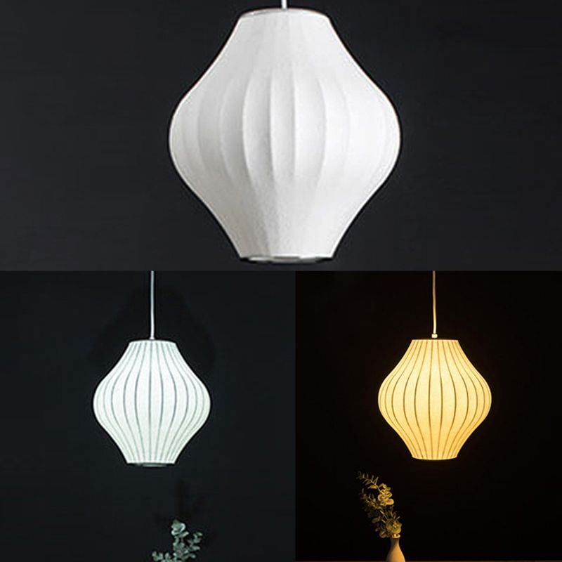 Stoff 1-Licht-Suspensionsbeleuchtung moderne weiße Decke Down Lampe