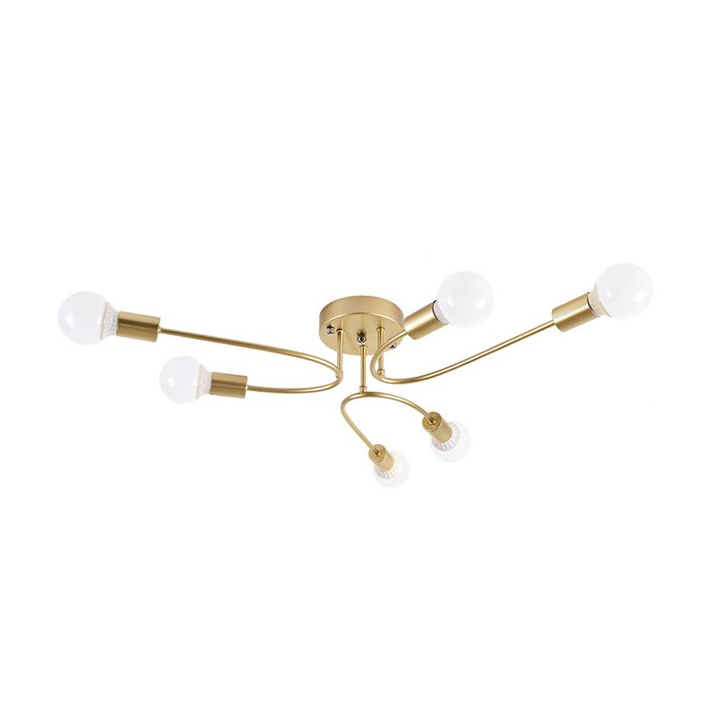 Starburst Semi Flush Mount Lighting Nordic Metal 6/8/10 Lichter Weiß/Gold/Schwarz Deckeneinbauleuchte für Schlafzimmer