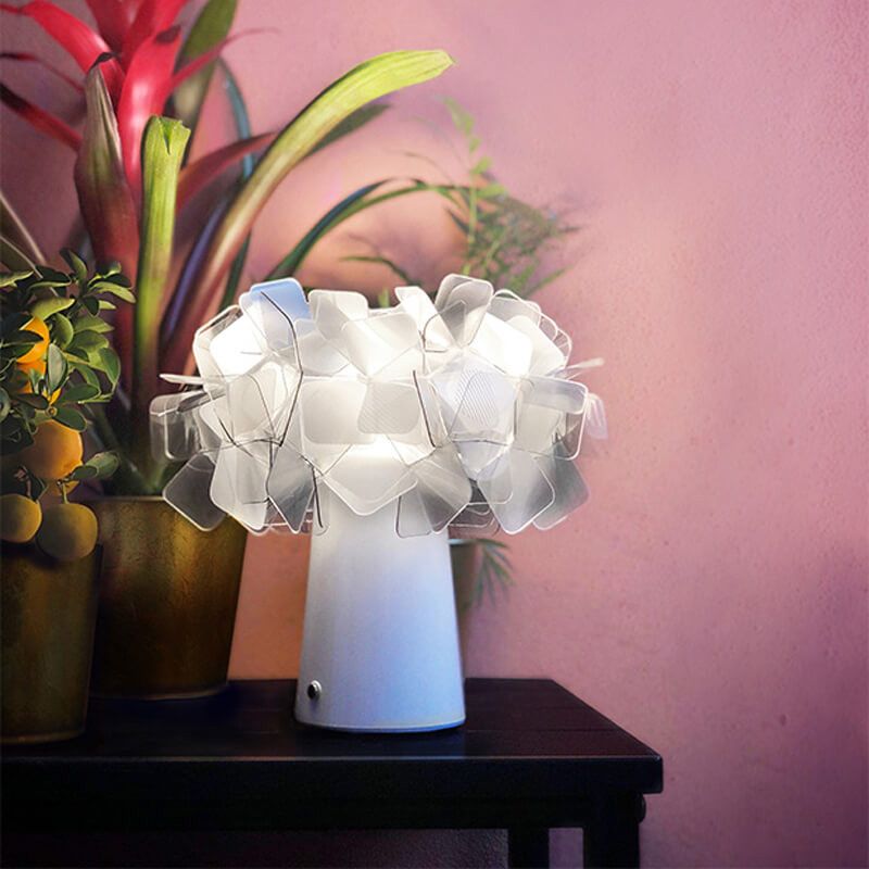 Origami Flower Metal Night Lamp Decorative LED Accent Table Light for Living Room
