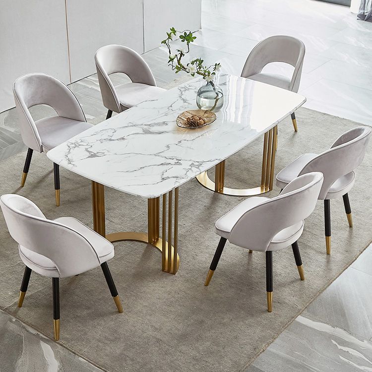 Traditional Luxury Dining Table Stainless Steel Dining Room Collection for Indoor