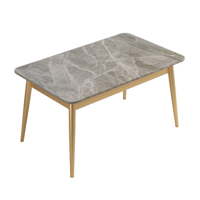 Nordic Stone Top Dining Set 1/2/5/7 Pieces Grey Dining Table with Leather Chairs