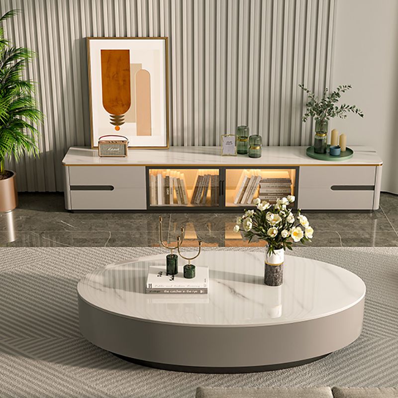Glam Pedestal Coffee Cocktail Table Frame Slate Coffee Table for Home