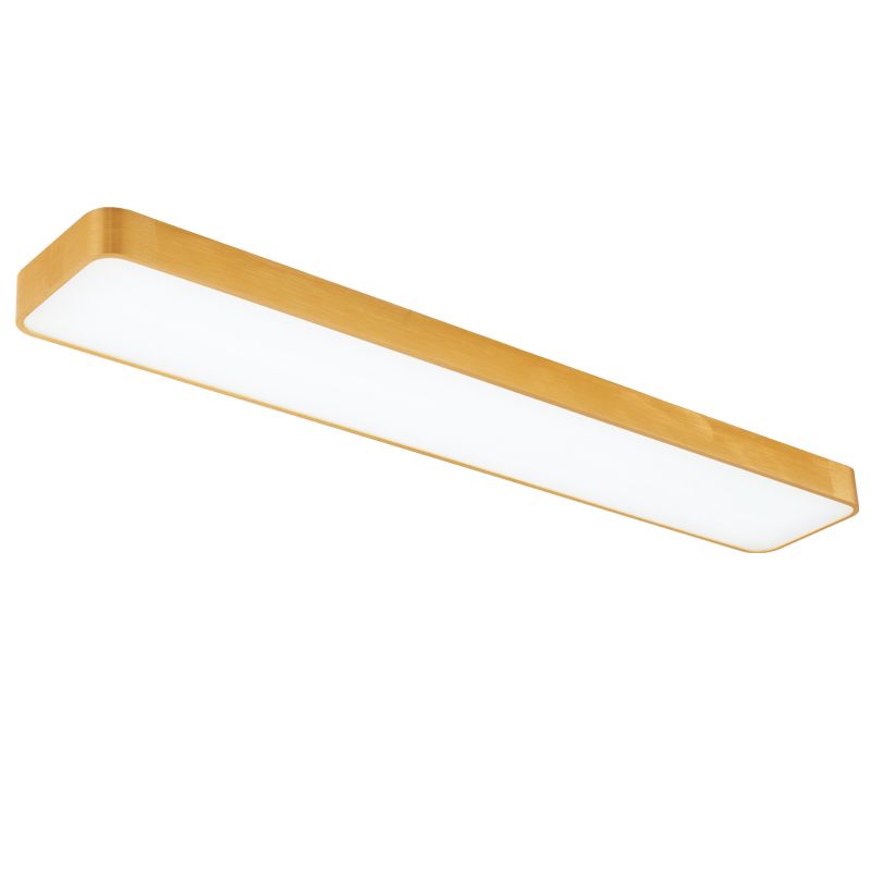 Goudkleurige rechthoekige plafondlamp Eenvoudige stijl metalen LED-inbouwlamp voor kantoor