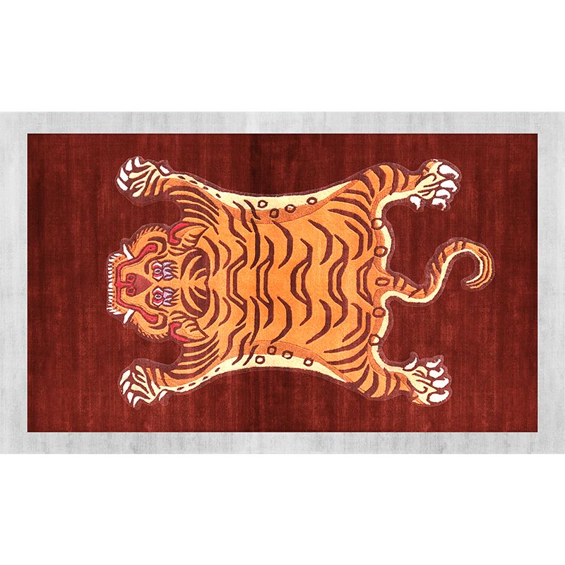 Tapis à rayures tigres vintage Tapis en polyester tapis de support sans glissement pour le salon