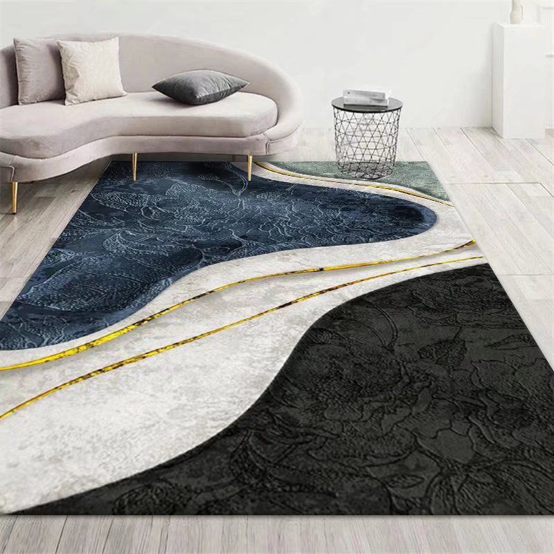 Abstract Rug Polyester Area Carpet Stain Resistant Indoor Rug for Home Decoration
