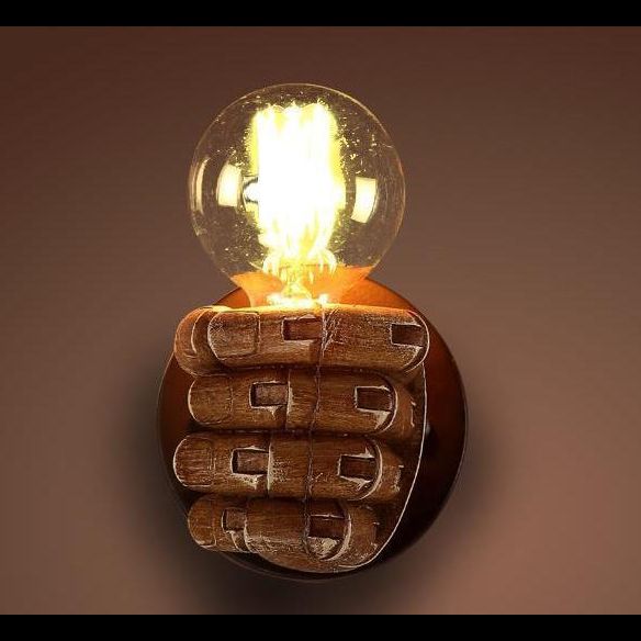 Retro Industrial Style Faustförmiger Wandleuchterharz 1 Leichte Wandleuchter für Bar Cafe