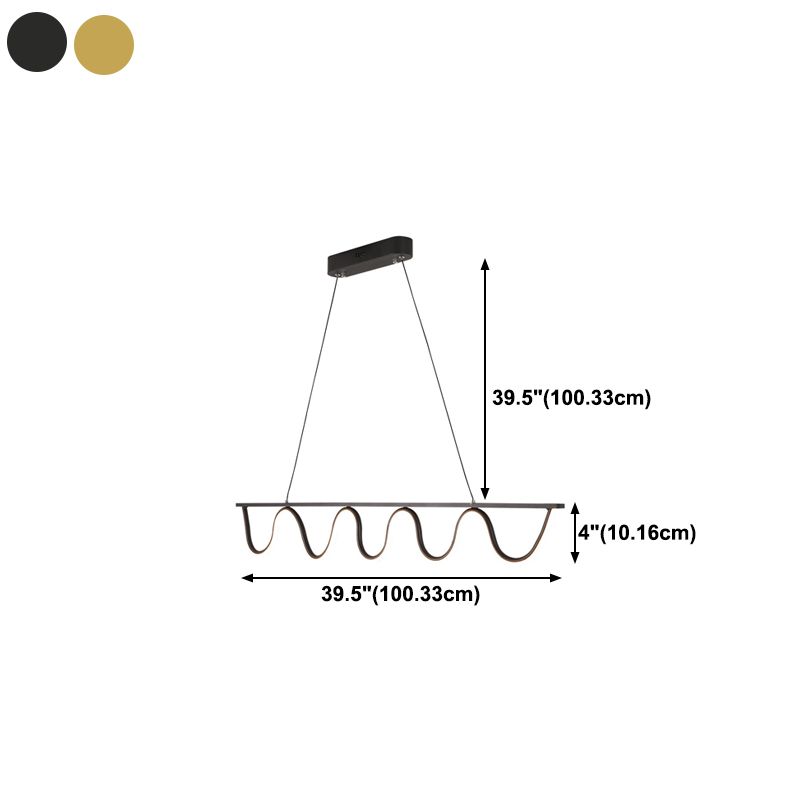 Linear Shape Island Pendant Contemporary Style Metal 1 Light Island Lighting
