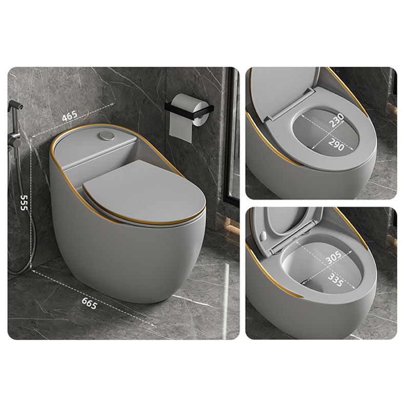 Modern Siphon Jet Toilet Bowl Round Flush Toilet with Seat for Bathroom