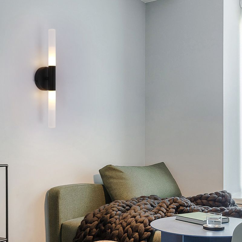 Modern Linear Shape Vanity Light Metal 2 Lights Vanity Lamp for Shower Room