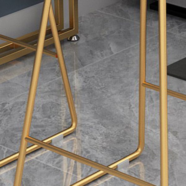 Industrial Bar Table Set 1/3 Pieces Stone Counter Table with Upholstered Stools