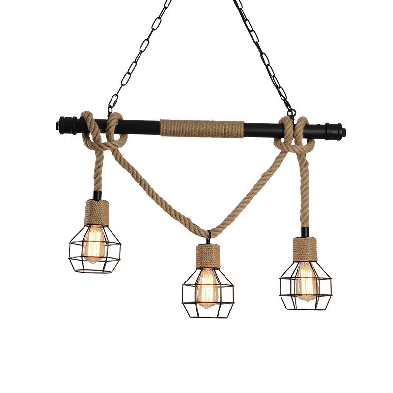 Industrial Geometric Island Lighting Rope Multiple-Light Island Light Fixtures