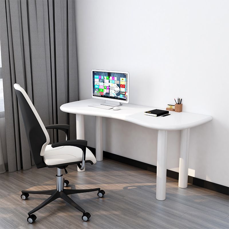 Modern Solid Wood Writing Desk 29.53" Tall Parsons Base Office Desk