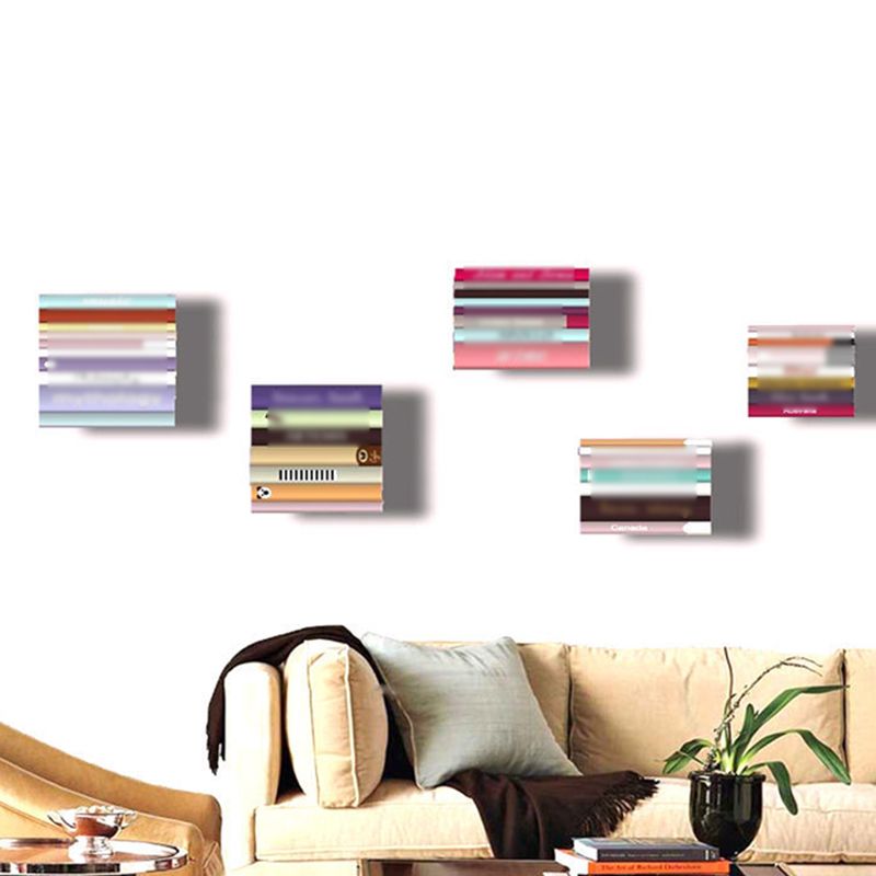 Wall Mounted Bookshelf Industrial Style Bookcase for Office and Study Room