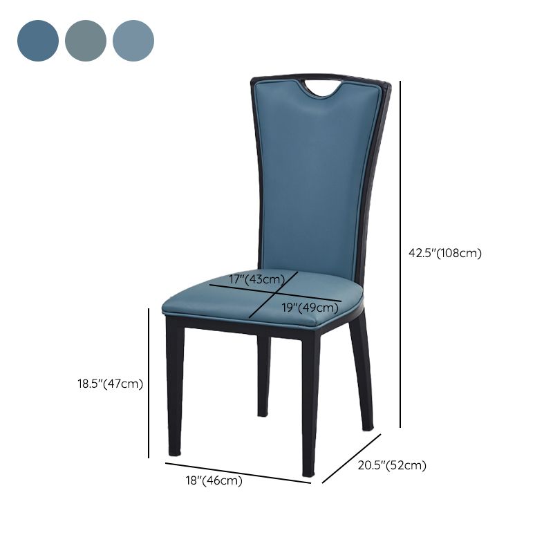 Faux Leather Dining Chairs Glam Style High Back Dining Chairs